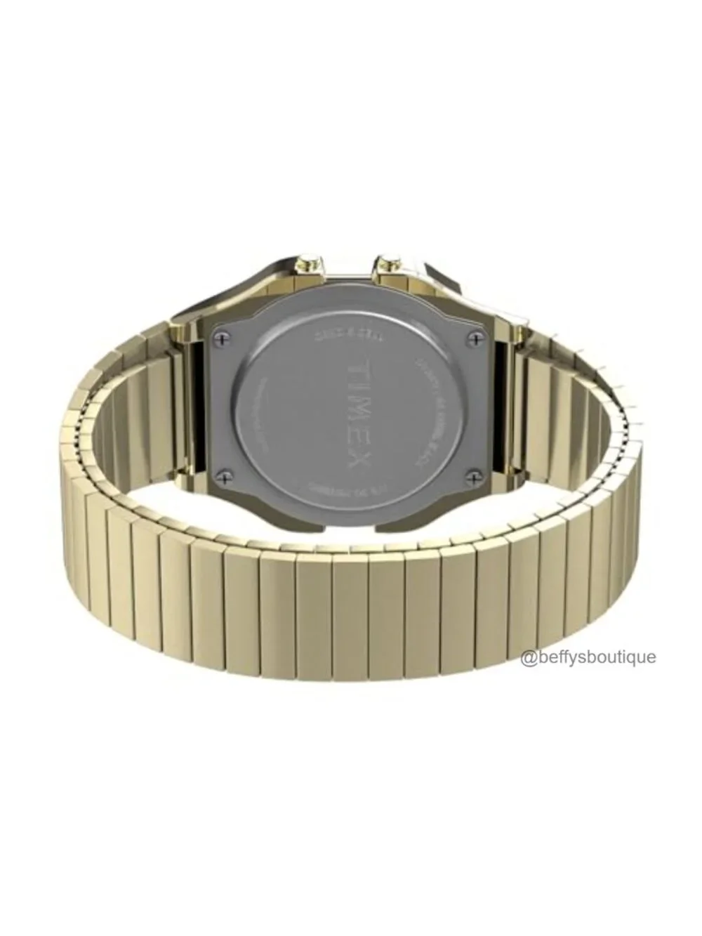 Retro Digital Quartz Watch - Gold-Tone Stainless Steel Bracelet